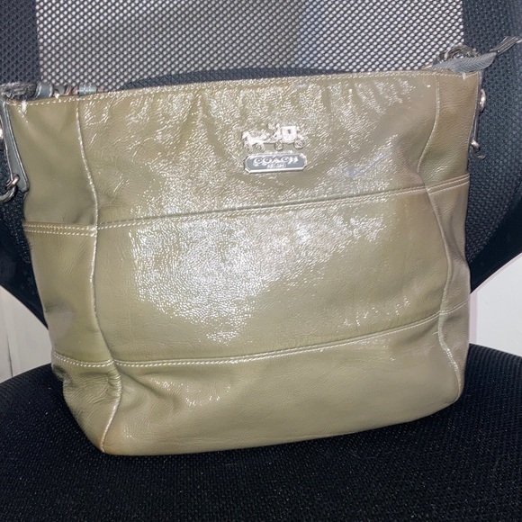 🌹4FER COACH MADISON OLIVE GREEN SHINY PATENT LEATHER SATCHEL BAG. 2009 BUNDLE - Picture 2 of 14